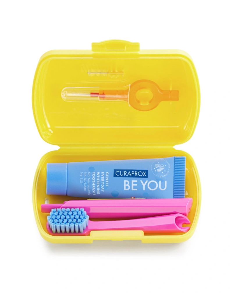 CURAPROX TRAVEL SET "BE YOU",YELLOW - ДОРОЖНІЙ НАБІР  (ЖОВТИЙ)