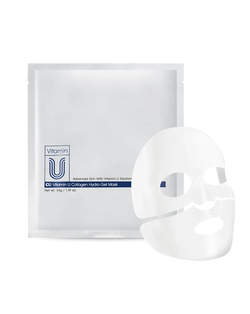 Гідрогелева маска подвійної дії для наповнення та сяйва шкіри cu skin vitamin u collagen hydro gel mask, 34 г