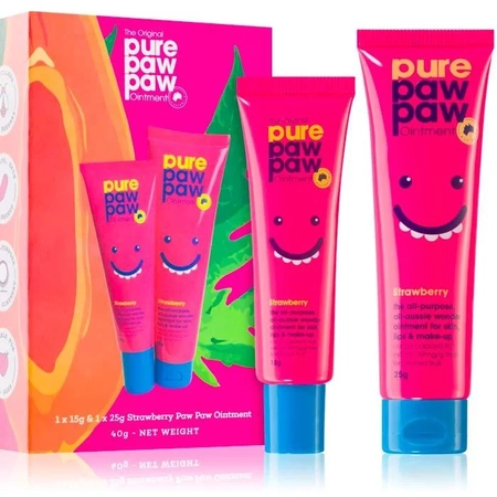 PURE PAW PAW Duo Strawberry - Набір бальзамів для губ, що відновлюють 25+15 gr