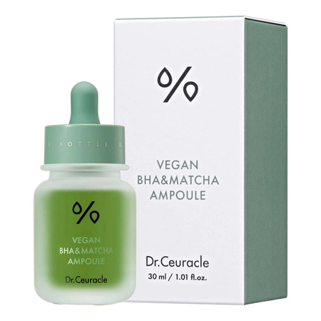 DR.CEURACLE VEGAN BHA&MATCHA AMPOULE-АМПУЛЬНА СИРОВАТКА З BHA КИСЛОТОЮ ТА ЕКСТРАКТОМ ЧАЮ МАТЧA,30 МЛ