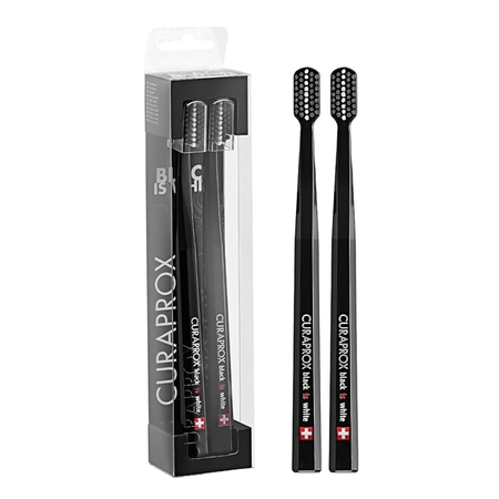 Набор ультрамягких зубных щеток (черная/черная) - Curaprox "black/black" ultra soft CS 5460/2,d 0,10 мм