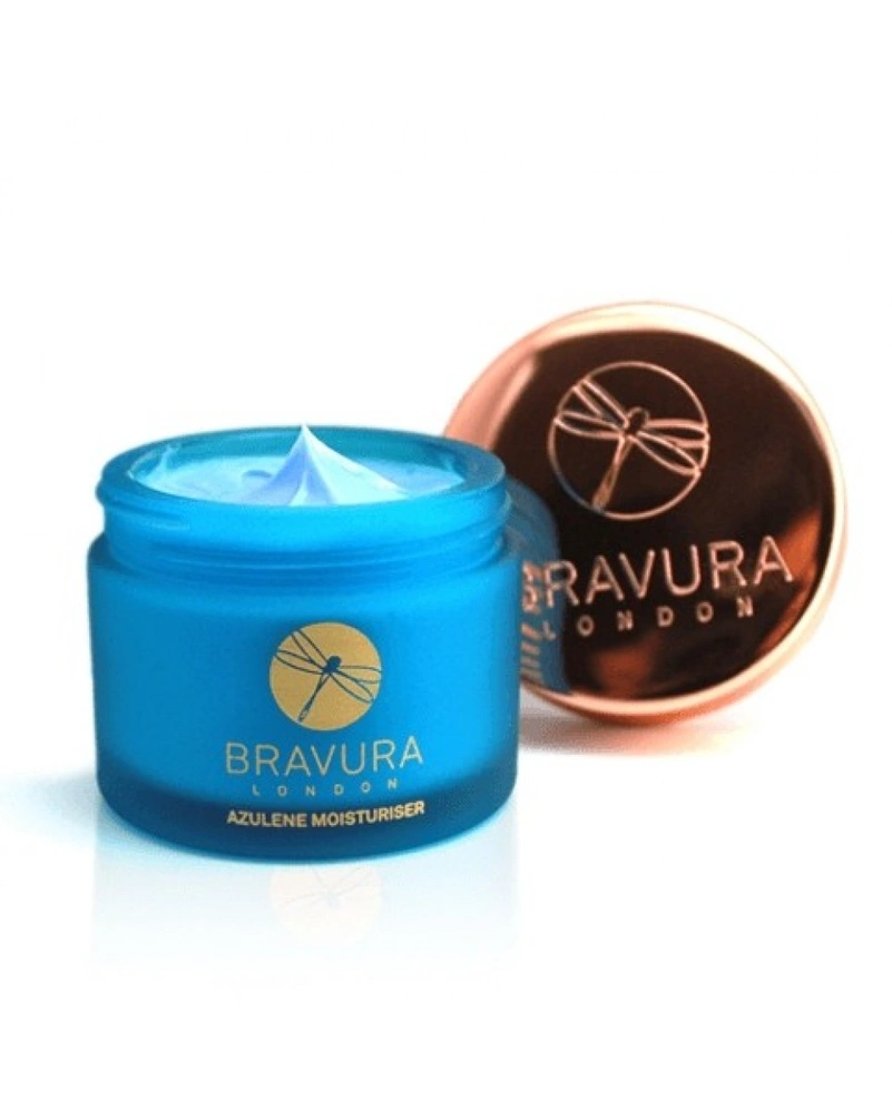 BRAVURA LONDON AZULENE MOISTURISER - ЗВОЛОЖУЮЧИЙ ТА ЗАСПОКІЙЛИВИЙ КРЕМ З АЗУЛЕНОМ, 50 МЛ