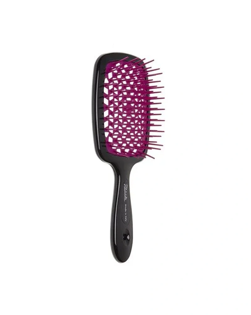 JANEKE – SUPERBRUSH THE ORIGINAL ITALIAN PATENT SILVER - ЩІТКА ДЛЯ ВОЛОССЯ - ЧОРНО-ФІОЛЕТОВА