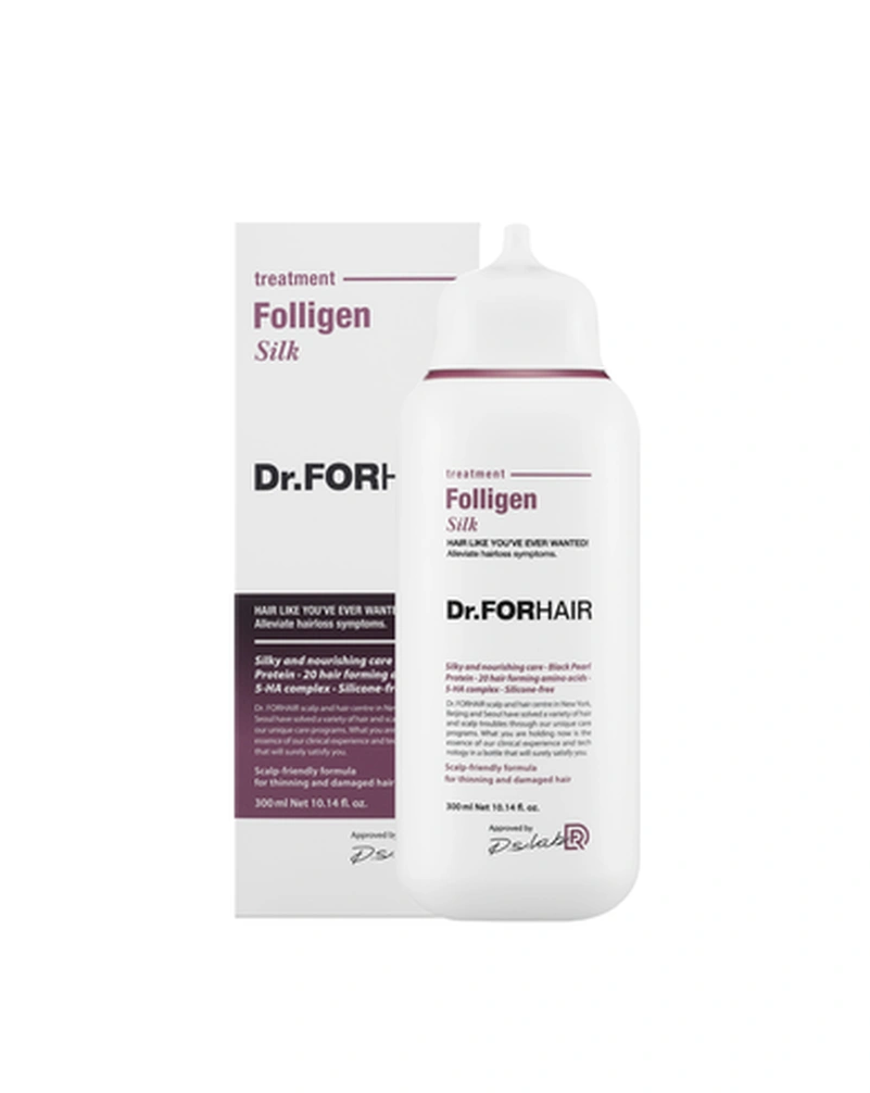 DR.FORHAIR FOLLIGEN SILK TREATMENT - ВІДНОВЛЮЮЧА МАСКА - КОНДИЦІОНЕР ДЛЯ ПОШКОДЖЕНОГО ВОЛОССЯ, 300 МЛ