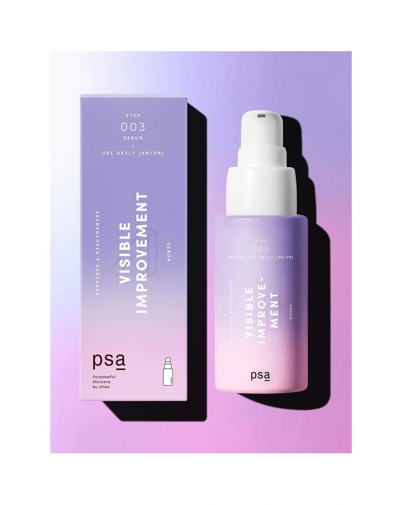 PSA VISIBLE IMPROVEMENT PEPTIDES & NIACINAMIDE SERUM -  СИРОВАТКА З ПЕПТИДАМИ ТА НІАЦИНАМІДОМ,30 МЛ.