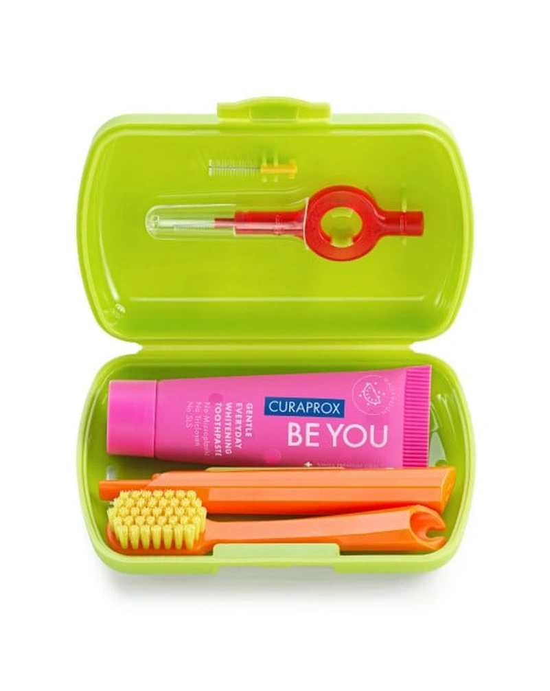 Дорожній набір гігієнічний (зелений) - curaprox be you travel set, green