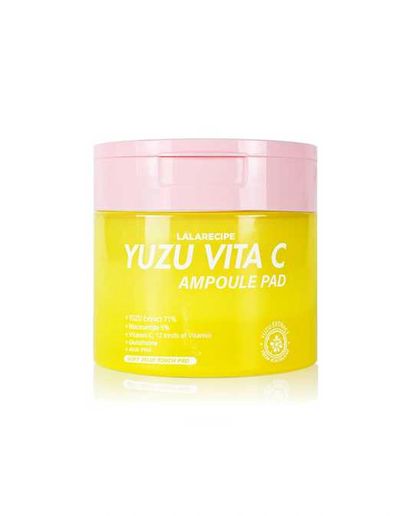 ОСВЕЩАЮЩИЕ ПАДЫ ДЛЯ ЛИЦА С ЭКСТРАКТОМ ЮДЗУ И ВИТАМИНОМ C LALARECIPE YUZU VITA C AMPOULE PAD, 80 ШТ