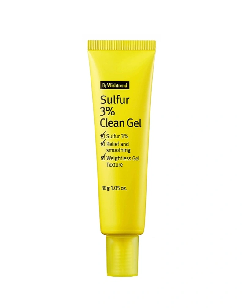 Крем-гель с серой против высыпаний для лица by wishtrend sulfur 3% clean gel, 30 г
