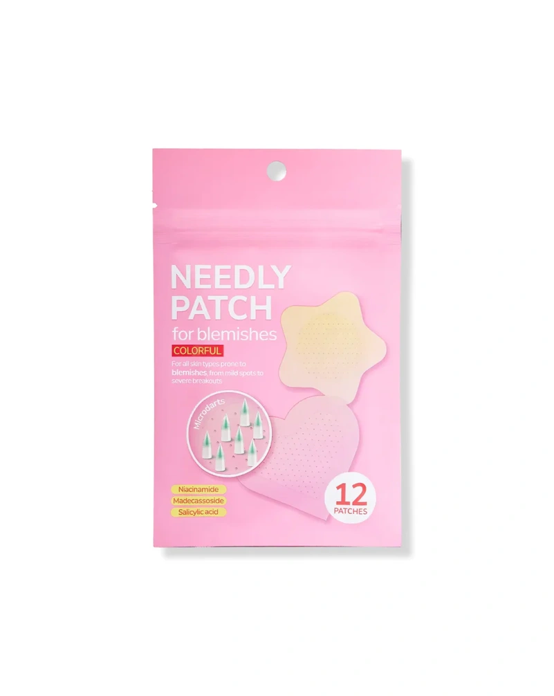 Микроиголочные патчи от прыщей needly patch for blemishes colorful 12 шт