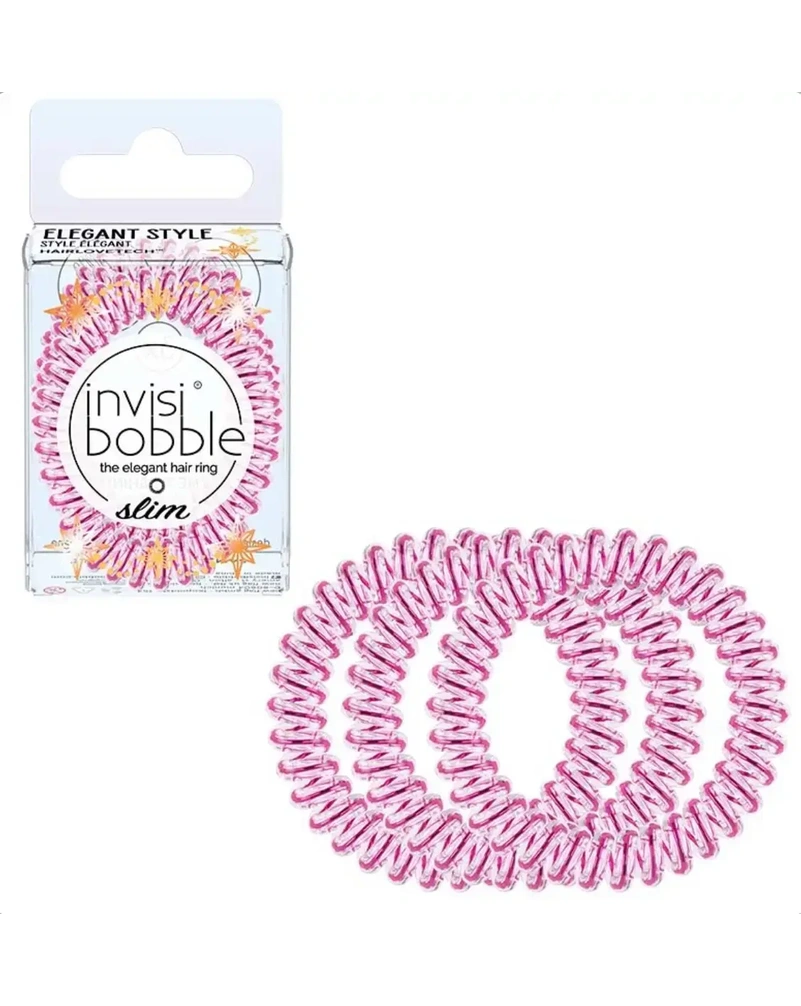 INVISIBOBBLE SLIM Time To Shine La Vie en Rose - Резинка-браслет для волосся (мерехтливий рожевий),3 шт.