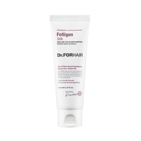 DR.FORHAIR FOLLIGEN SILK SHAMPOO - ШАМПУНЬ ДЛЯ СУХОГО ТА ПОШКОДЖЕНОГО ВОЛОССЯ, 70 МЛ