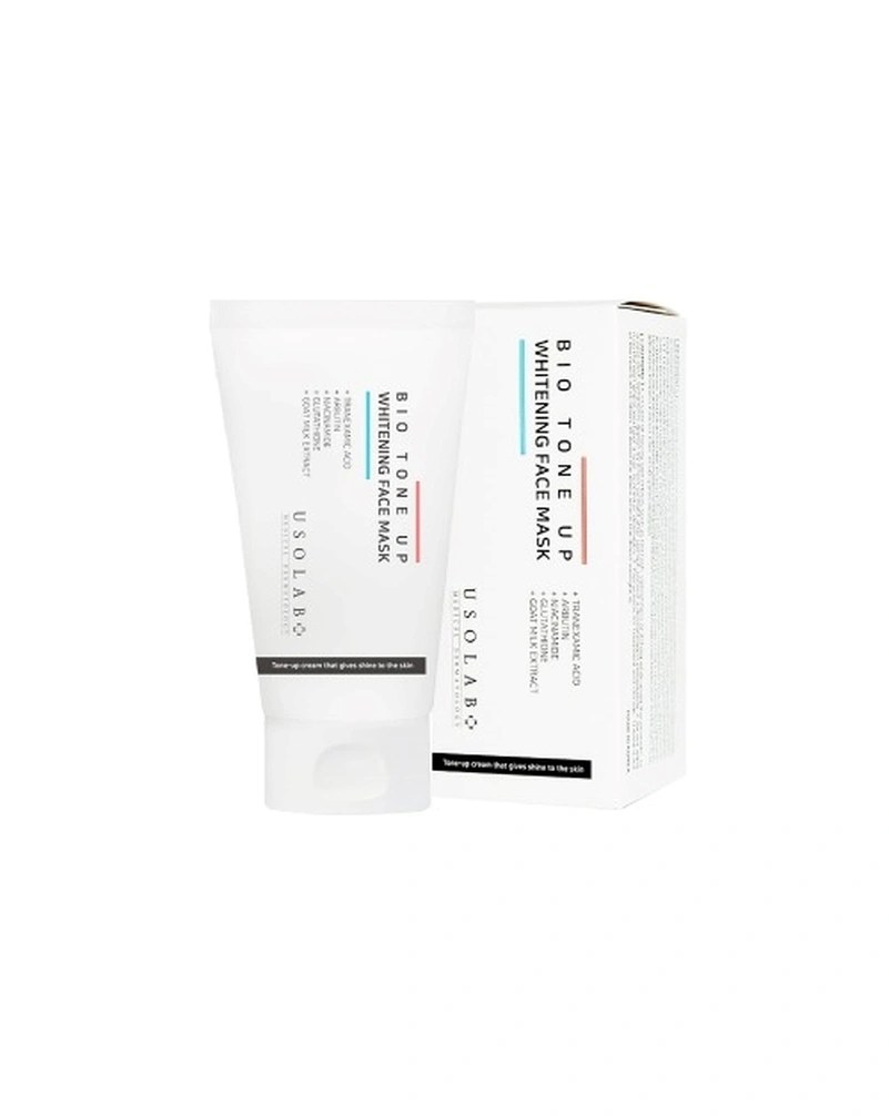 Маска для освітлення шкіри та ефекту миттєвого сяяння usolab bio tone up whitening mask, 50 мл