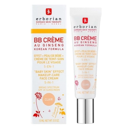 ERBORIAN BB CREAM 5-В-1 - ББ КРЕМ ШКІРА, ЯК У НЕМОВЛЯТИ, CLAIR, 15 МЛ